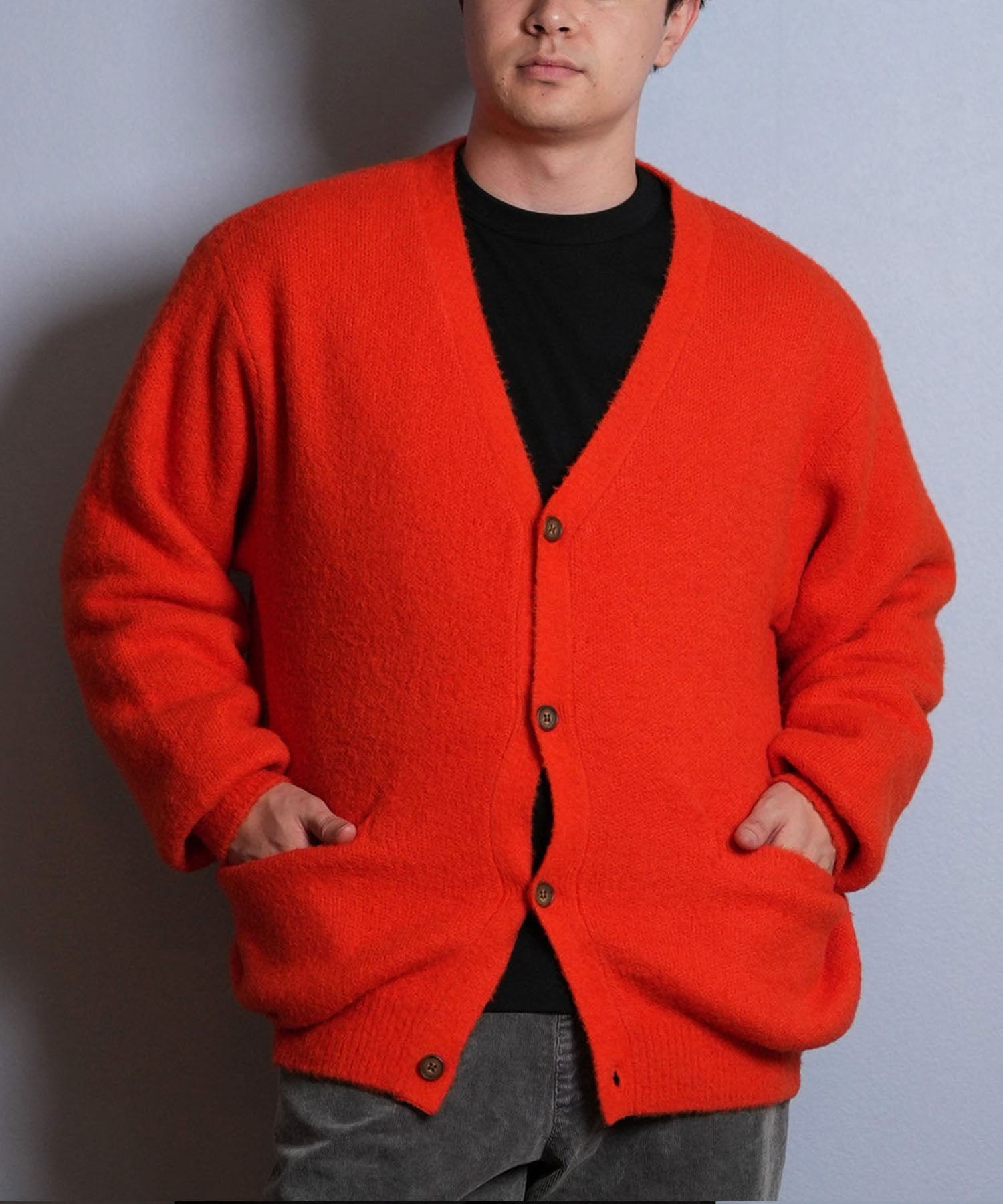DEAR LAUREL ディアローレル カーディガン ニット セーター メンズ KNIT CARDIGAN D25F-1302(ORG-M)