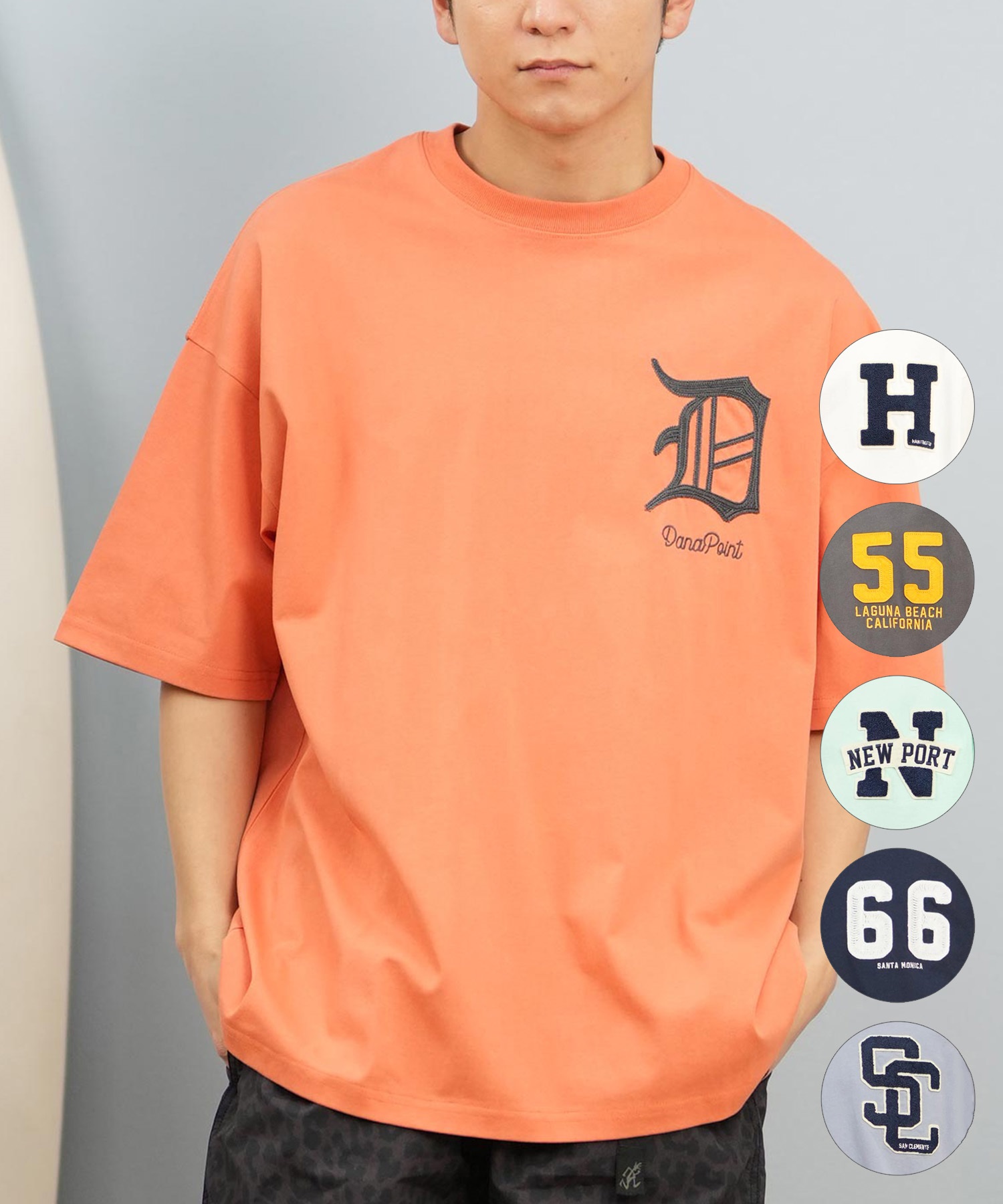DEAR LAUREL ディアローレル 半袖 Tシャツ メンズ 抗菌防臭 UVケア 接触冷感 CAL PATCH TEE D25S2105(WHT-M)