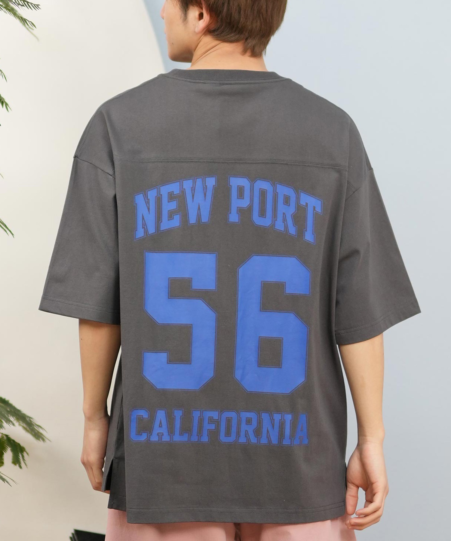 DEAR LAUREL ディアローレル 半袖 Tシャツ メンズ バックプリント 抗菌防臭 UVケア 接触冷感 CAL FOOTBALL TEE D25S2106(BLK-M)