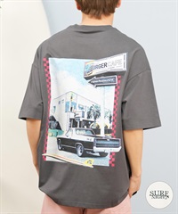 DEAR LAUREL ディアローレル 半袖 Tシャツ メンズ バックプリント 抗菌防臭 UVケア 接触冷感 SURF GARDEN TEE D25S2108