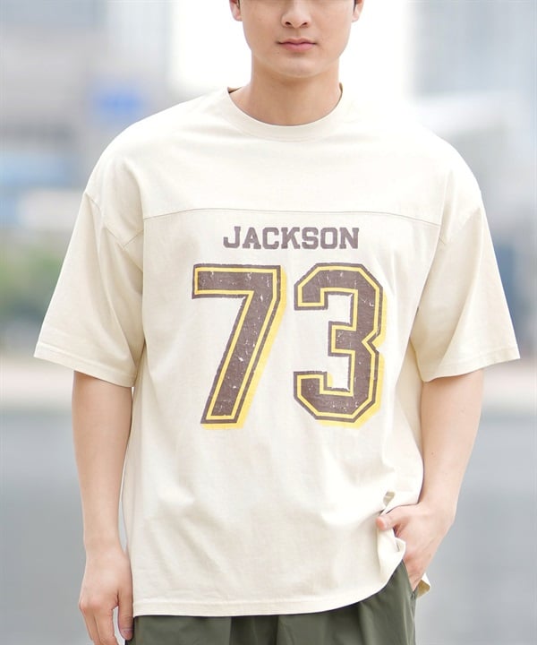 DEAR LAUREL ディアローレル 半袖 Tシャツ メンズ バックプリント ヴィンテージ風 JM FOOTBALL TEE DL25S-JM05