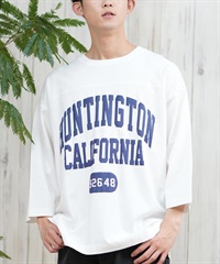 DEAR LAUREL ディアローレル 長袖 Tシャツ メンズ 七分袖 ロンT フロントプリント CAL 3 4 SLEEVE TEE D25S2200(WHT-M)