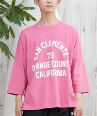 DEAR LAUREL ディアローレル 長袖 Tシャツ メンズ 七分袖 ロンT フロントプリント CAL 3 4 SLEEVE TEE D25S2200(PNK-M)