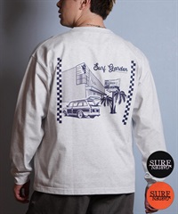 DEAR LAUREL ディアローレル 長袖 Tシャツ ロンT メンズ バックプリント SURF GARDEN LONG SLEEVE D25F-2201(BLK-M)
