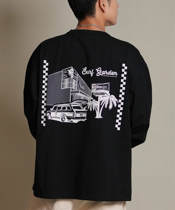 DEAR LAUREL ディアローレル 長袖 Tシャツ ロンT メンズ バックプリント SURF GARDEN LONG SLEEVE D25F-2201