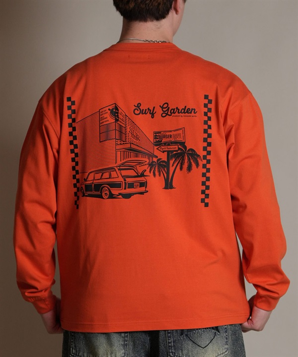 DEAR LAUREL ディアローレル 長袖 Tシャツ ロンT メンズ バックプリント SURF GARDEN LONG SLEEVE D25F-2201