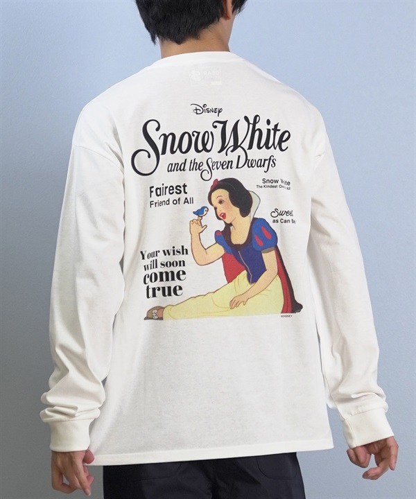 DEAR LAUREL ディアローレル × Disney ディズニー × JM コラボ 長袖 Tシャツ ロンT メンズ バックプリント 白雪姫 DL25F-JM2201