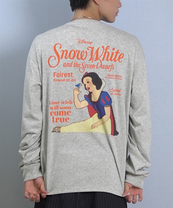DEAR LAUREL ディアローレル × Disney ディズニー × JM コラボ 長袖 Tシャツ ロンT メンズ バックプリント 白雪姫 DL25F-JM2201