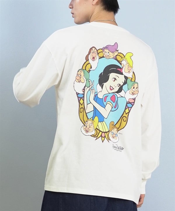 DEAR LAUREL ディアローレル × Disney ディズニー × JM コラボ 長袖 Tシャツ ロンT メンズ バックプリント 白雪姫 DL25F-JM2202