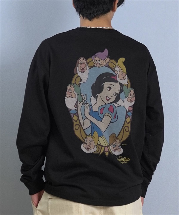DEAR LAUREL ディアローレル × Disney ディズニー × JM コラボ 長袖 Tシャツ ロンT メンズ バックプリント 白雪姫 DL25F-JM2202