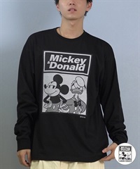 DEAR LAUREL ディアローレル × Disney ディズニー × JM コラボ 長袖 Tシャツ ロンT メンズ ミッキー ドナルド DL25F-JM2203(WHT-M)