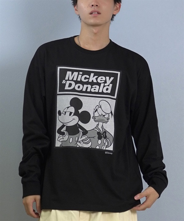 DEAR LAUREL ディアローレル × Disney ディズニー × JM コラボ 長袖 Tシャツ ロンT メンズ ミッキー ドナルド DL25F-JM2203