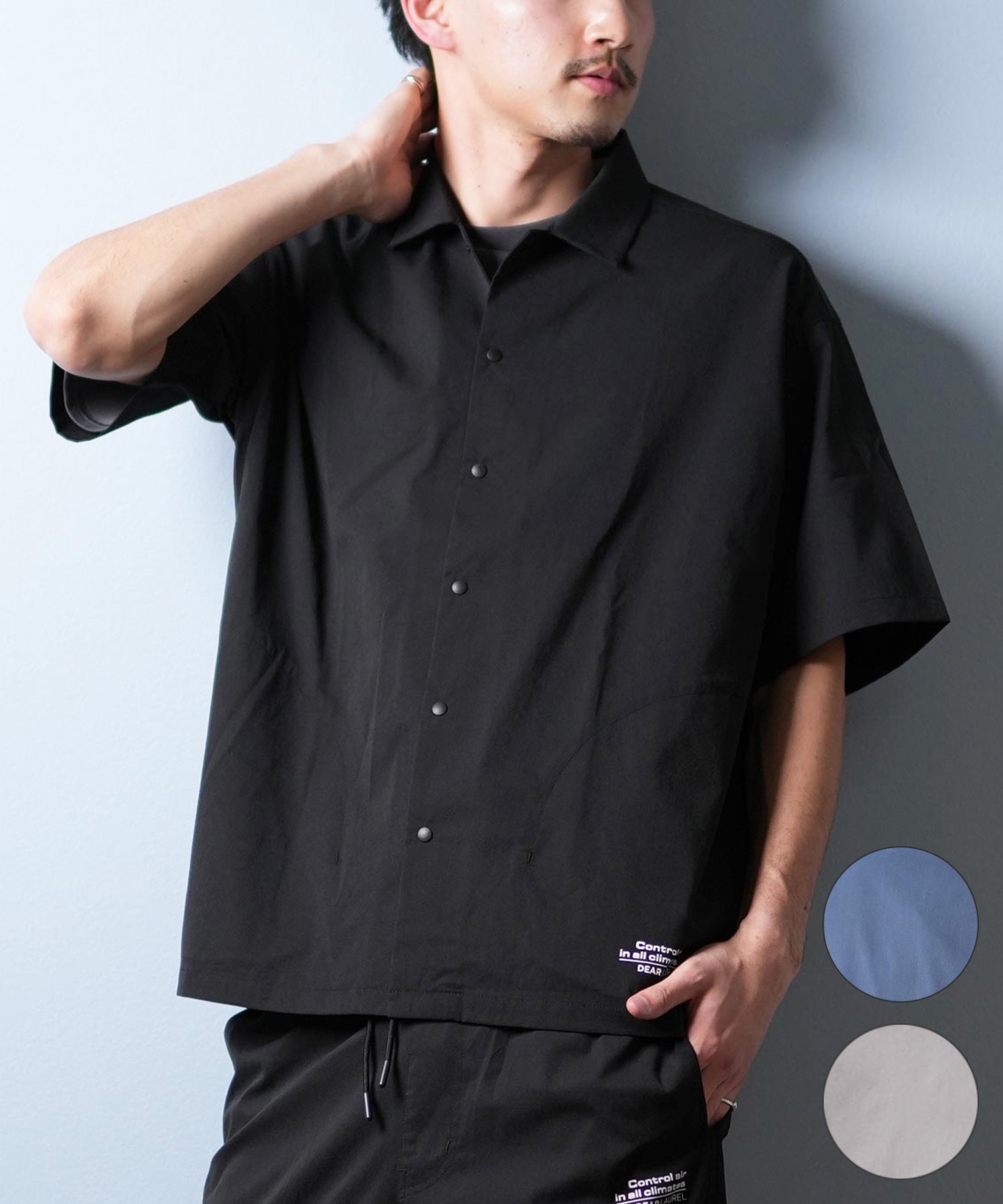 DEAR LAUREL ディアローレル 半袖 シャツ メンズ 接触冷感 吸汗速乾