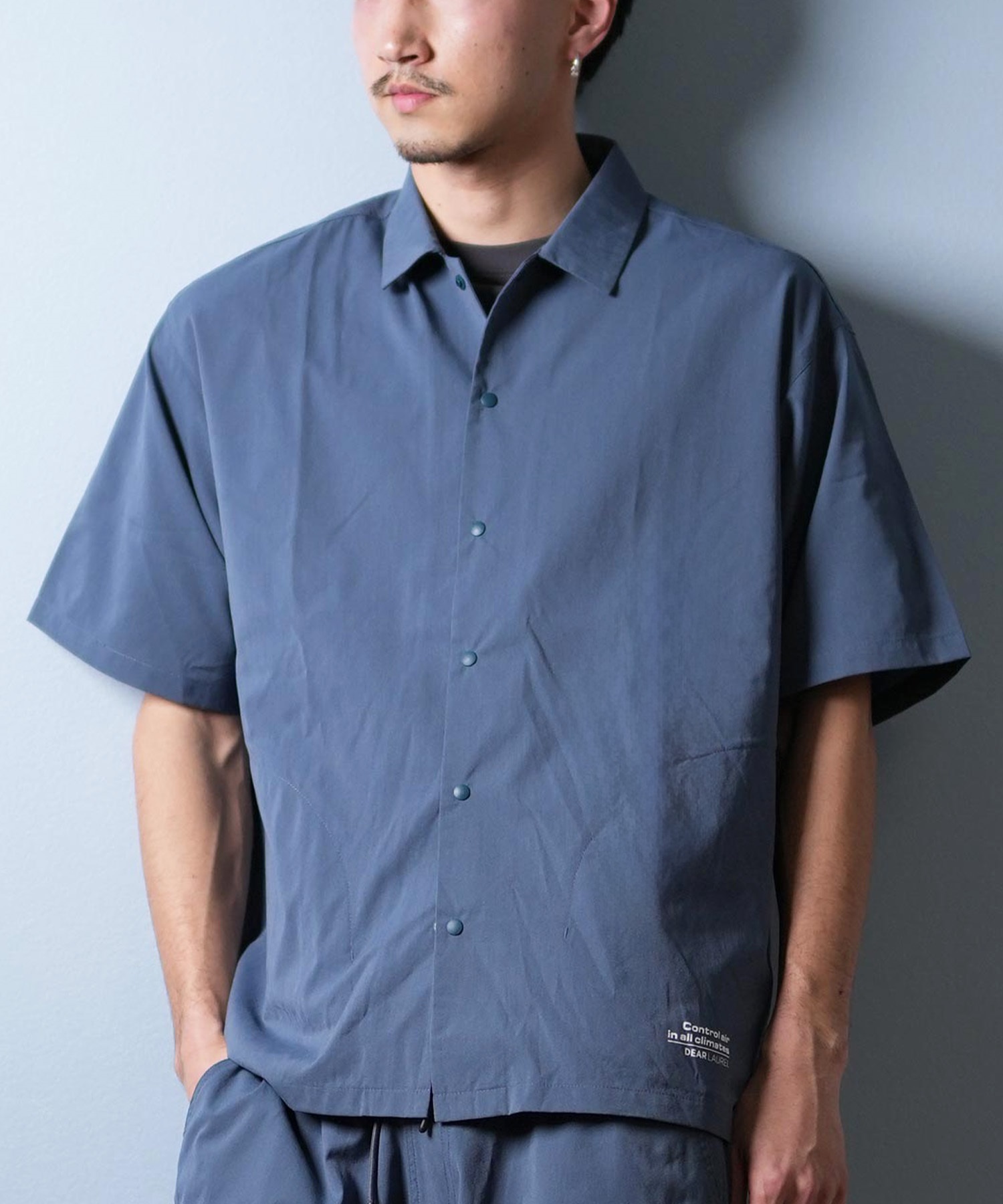 DEAR LAUREL ディアローレル 半袖 シャツ メンズ 接触冷感 吸汗