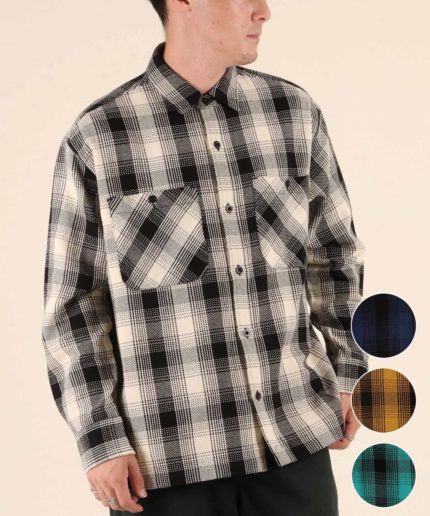 DEAR LAUREL ディアローレル 長袖 シャツ メンズ チェック ネルシャツ