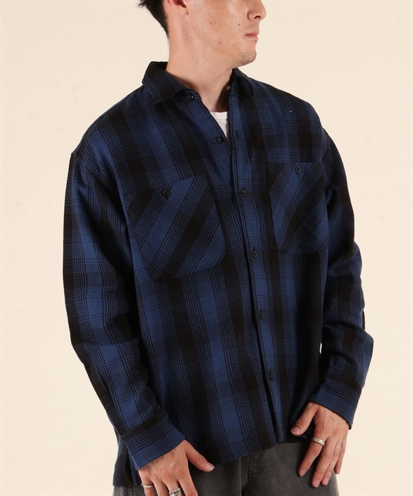 DEAR LAUREL ディアローレル 長袖 シャツ メンズ チェック ネルシャツ HEAVY FLANNEL SHIRT D25F-2601