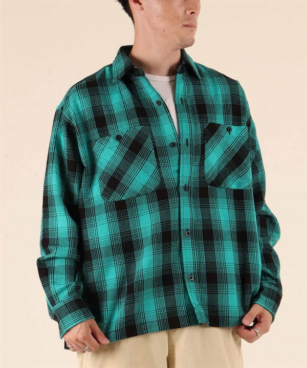 DEAR LAUREL ディアローレル 長袖 シャツ メンズ チェック ネルシャツ HEAVY FLANNEL SHIRT D25F-2601
