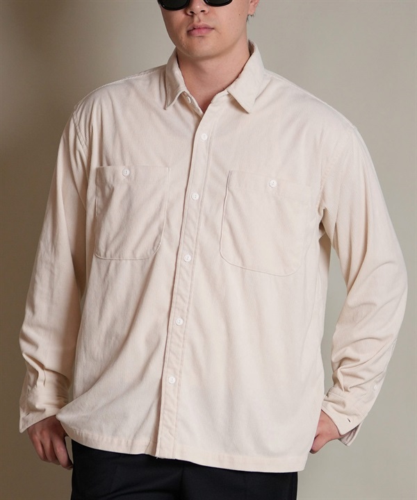 DEAR LAUREL ディアローレル 長袖 シャツ メンズ コーデュロイ 無地 シンプル CORDUROY SHIRT D25F-2602