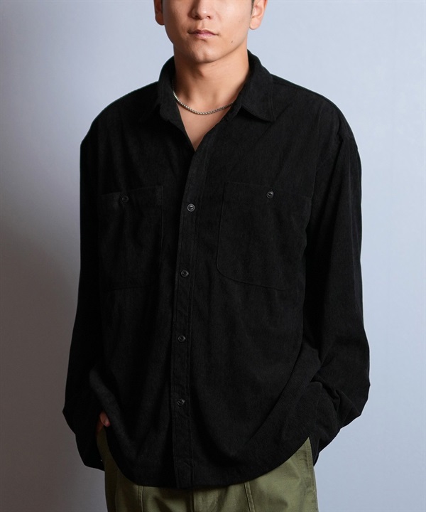 DEAR LAUREL ディアローレル 長袖 シャツ メンズ コーデュロイ 無地 シンプル CORDUROY SHIRT D25F-2602