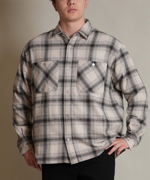 DEAR LAUREL ディアローレル 長袖 シャツ メンズ チェック ネルシャツ FLANNEL SHIRT D25F-2603