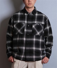 DEAR LAUREL ディアローレル 長袖 シャツ メンズ チェック ネルシャツ FLANNEL SHIRT D25F-2603(BLK-M)