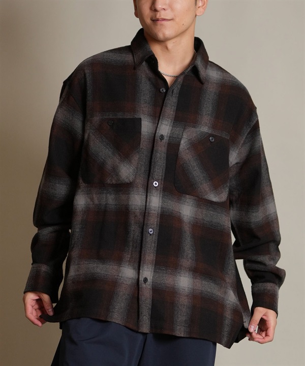 DEAR LAUREL ディアローレル 長袖 シャツ メンズ チェック ネルシャツ FLANNEL SHIRT D25F-2603