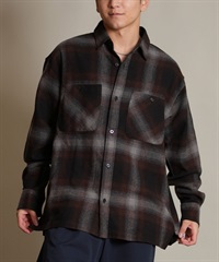 DEAR LAUREL ディアローレル 長袖 シャツ メンズ チェック ネルシャツ FLANNEL SHIRT D25F-2603(BRN-M)