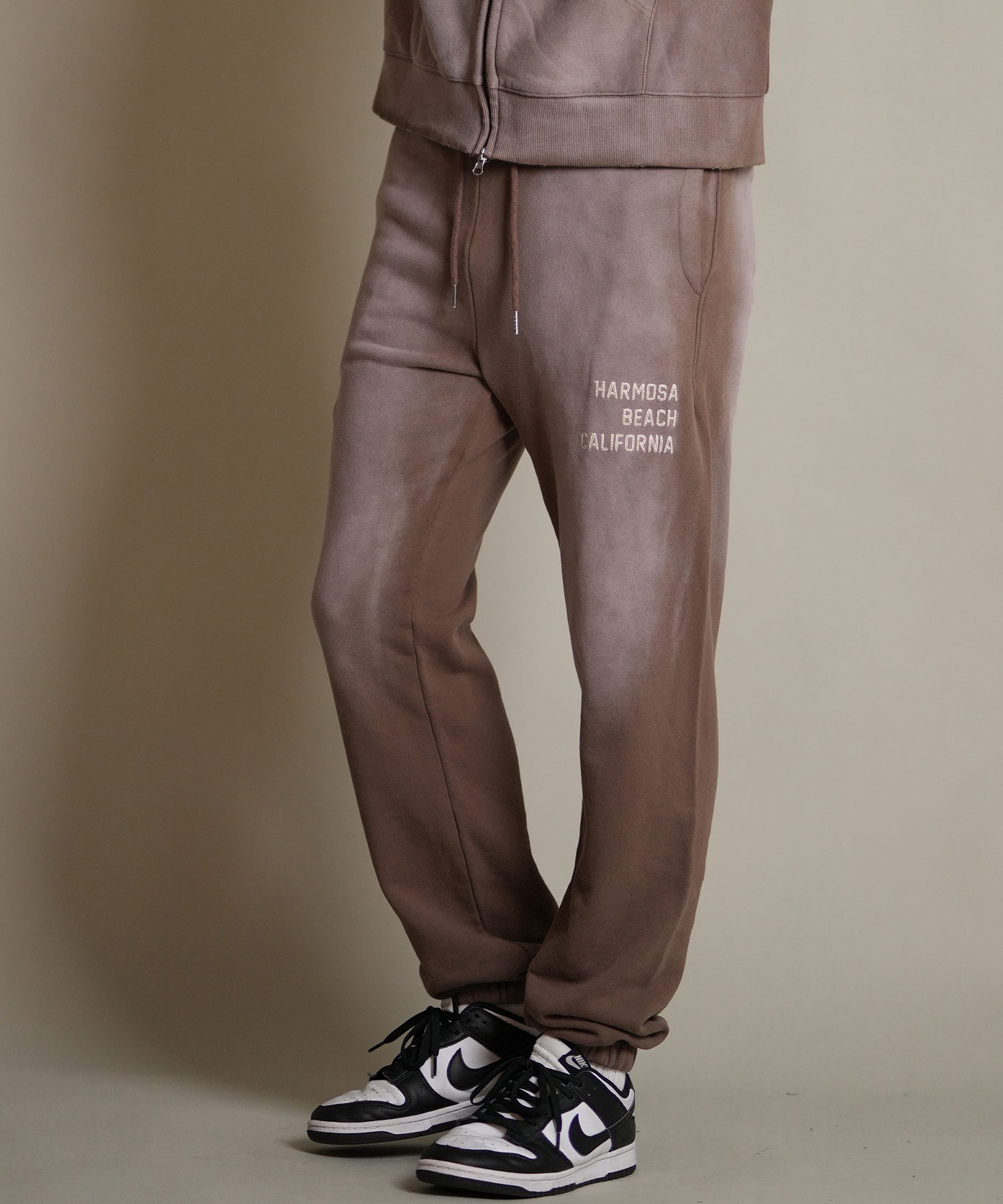 DEAR LAUREL ディアローレル ロングパンツ ロンパン メンズ スウェットパンツ ヴィンテージ加工 裏毛 セットアップ対応 D25F-3104(BRN-M)