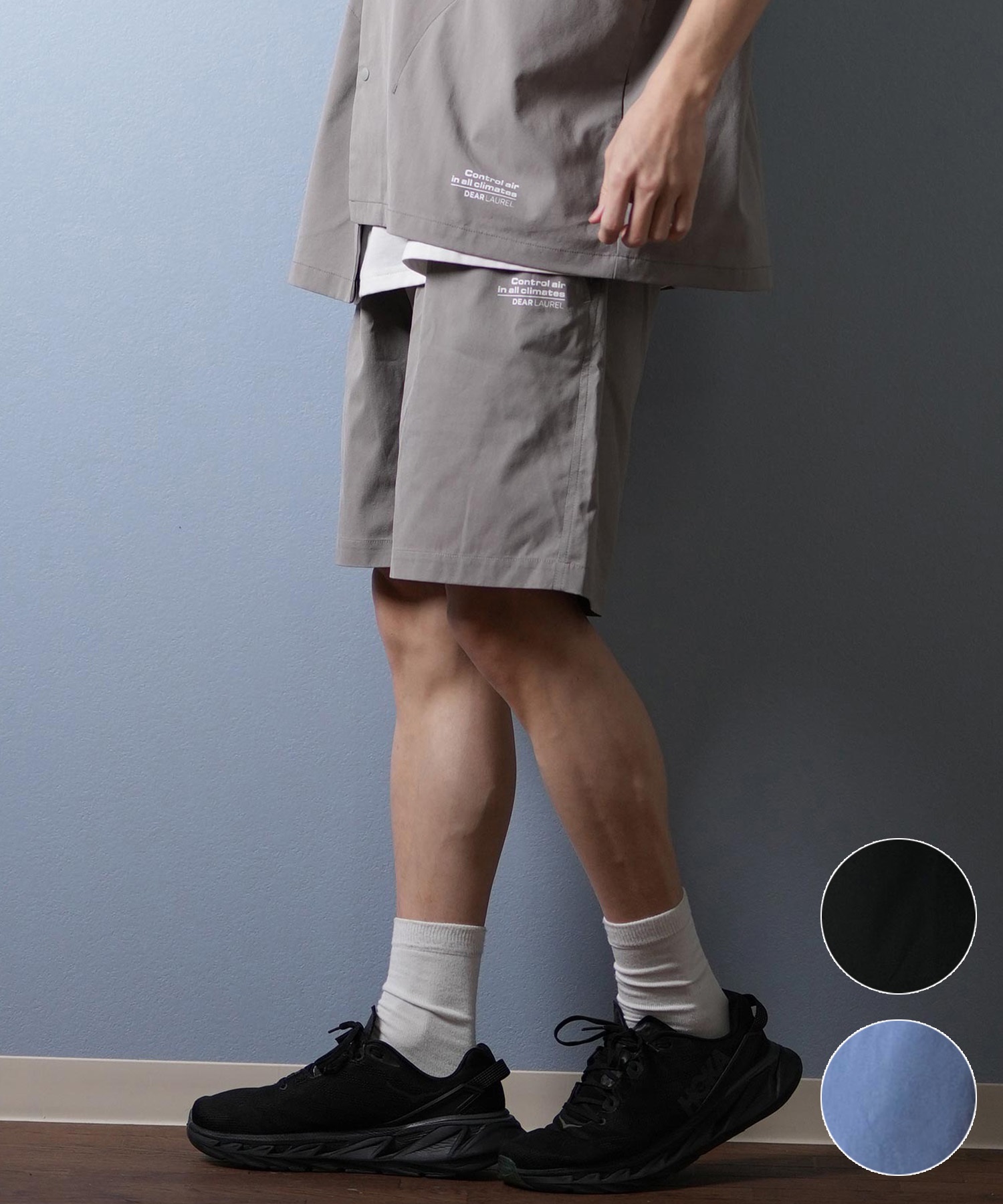DEAR LAUREL ディアローレル ハーフパンツ ショートパンツ メンズ ショーツ 接触冷感 吸汗速乾 COOL SHORTS D25S3308(BLK-M)