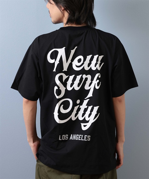 DEAR LAUREL ディアローレル 水着 ラッシュガード 半袖 Tシャツ メンズ バックプリント 水陸両用 吸水速乾 UVカット UT NEW SURF CITY D25S4305