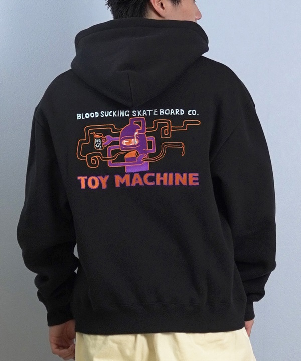 TOY MACHINE トイマシーン ジップアップ パーカー メンズ スウェット フーディー バックプリント 裏起毛 BORED SECT SWT ZIP PK MTMFFSW7