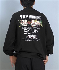 TOY MACHINE トイマシーン 長袖 Tシャツ ロンT メンズ バックプリント 袖プリント ロゴ オーバーサイズ MTMFFLT1(BLACK-M)