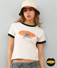 TOY MACHINE トイマシーン 半袖 Tシャツ レディース リンガーシャツ クロップド丈 MTMSFST12 ムラサキスポーツ限定