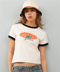 TOY MACHINE トイマシーン 半袖 Tシャツ レディース リンガーシャツ クロップド丈 MTMSFST12 ムラサキスポーツ限定
