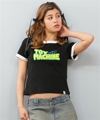 TOY MACHINE トイマシーン 半袖 Tシャツ レディース リンガーシャツ クロップド丈 MTMSFST13 ムラサキスポーツ限定