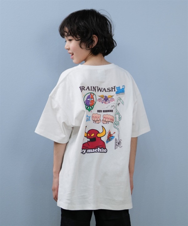 TOY MACHINE トイマシーン 半袖 Tシャツ キッズ 子供 バックプリント BRAIN WASH SS T 25S902-42