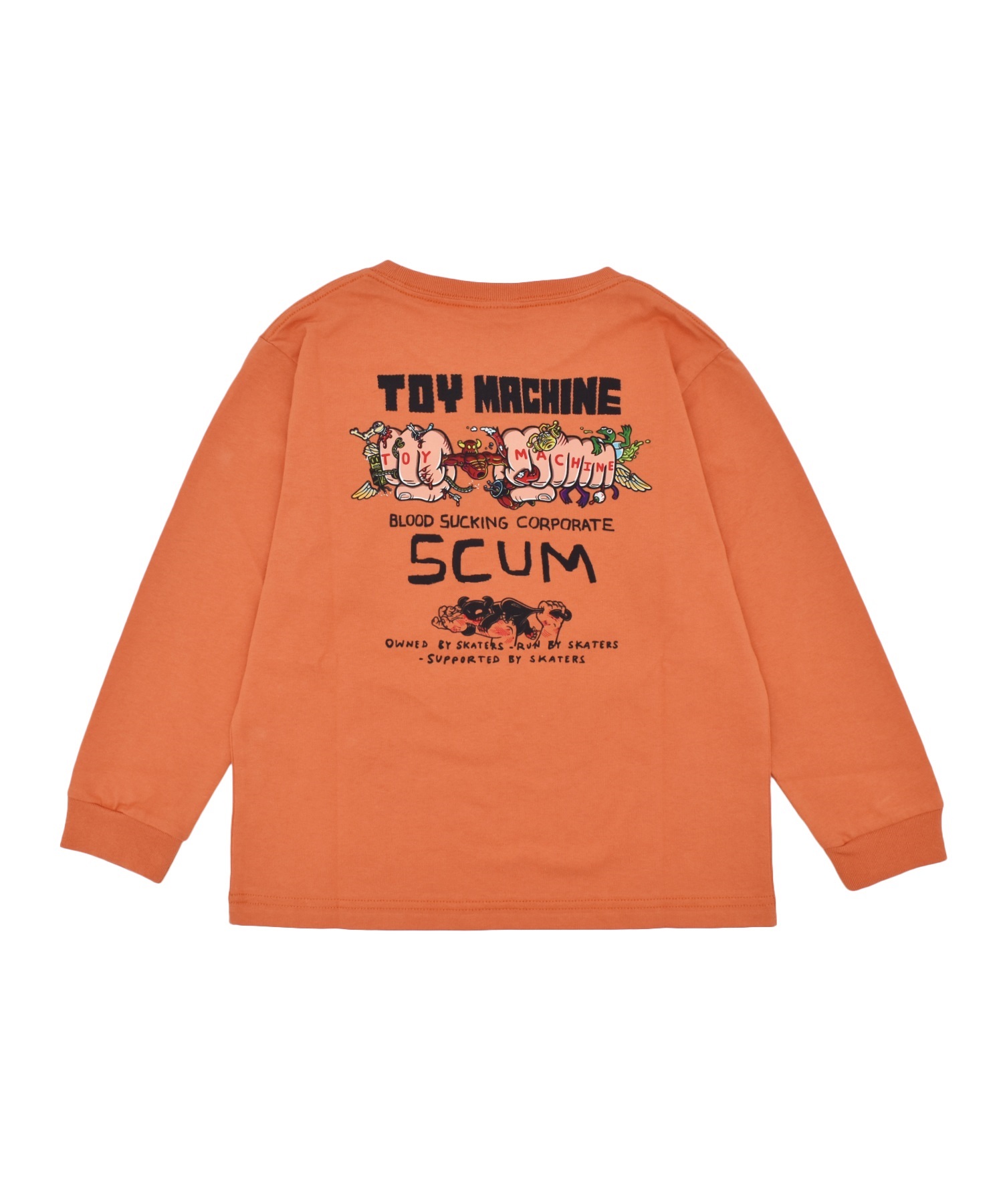 TOY MACHINE トイマシーン 長袖 Tシャツ ロンT キッズ ジュニア SCUM L S T 25A903-42(ORG-130cm)