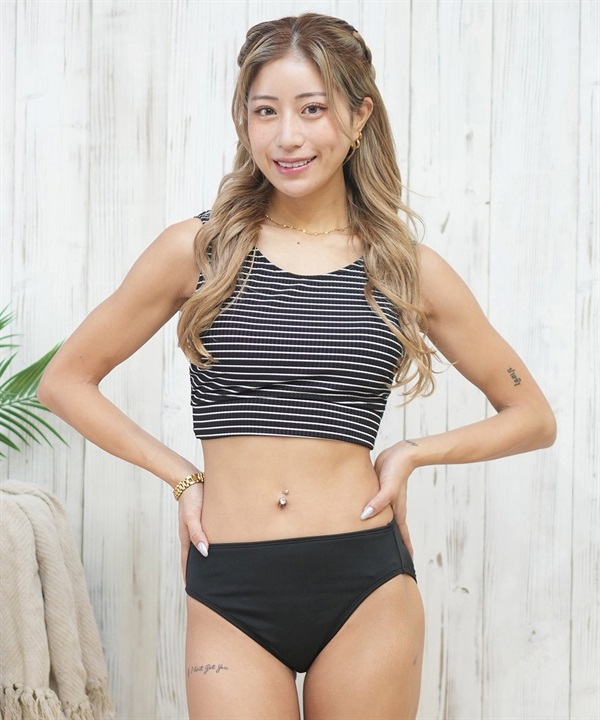 Beach Queen ビーチクイーン タンキニ リブ 水着 レディース 403530