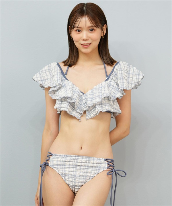 Beach Queen ビーチクイーン 水着 ビキニ レディース ショルダーフリル チェック柄 403090