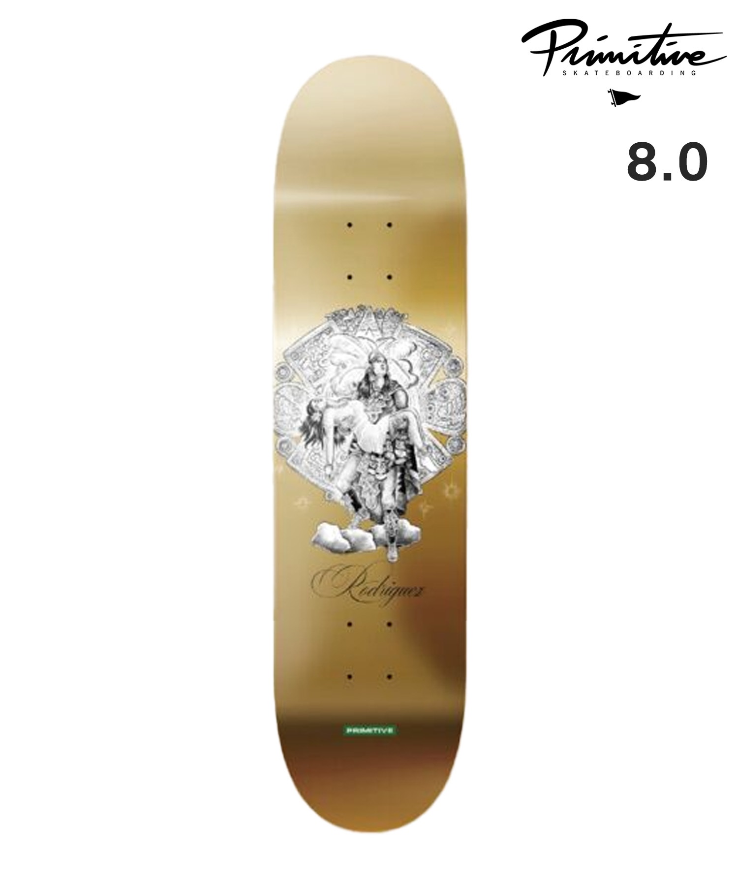 PRIMITIVE プリミティブ スケートボード デッキ 8.0inch RODRIGUEZ WARRIOR ムラサキスポーツ(GLD-8inch)