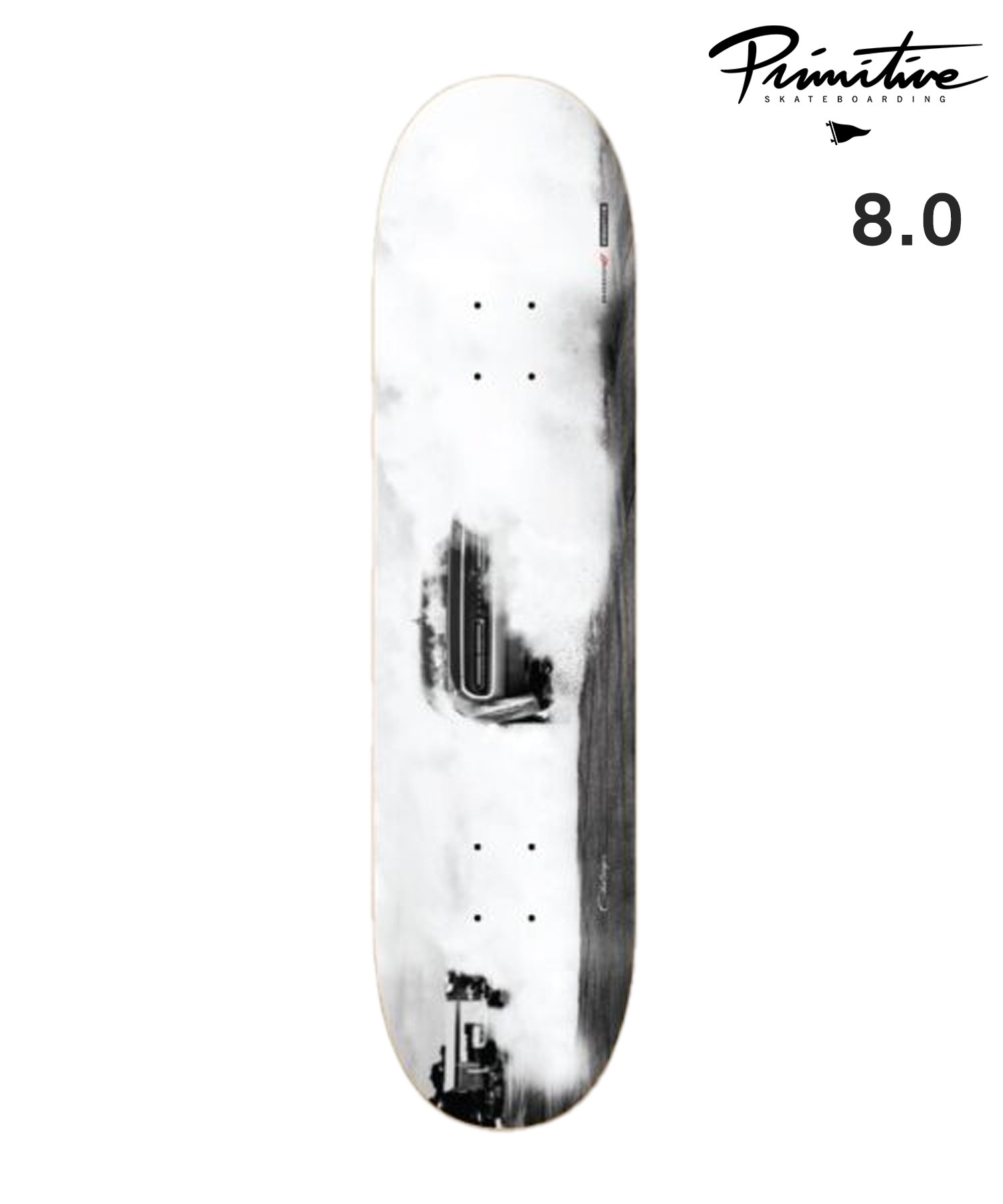 PRIMITIVE プリミティブ スケートボード デッキ 8.0inch BURNOUT ムラサキスポーツ(WHT-ONE)