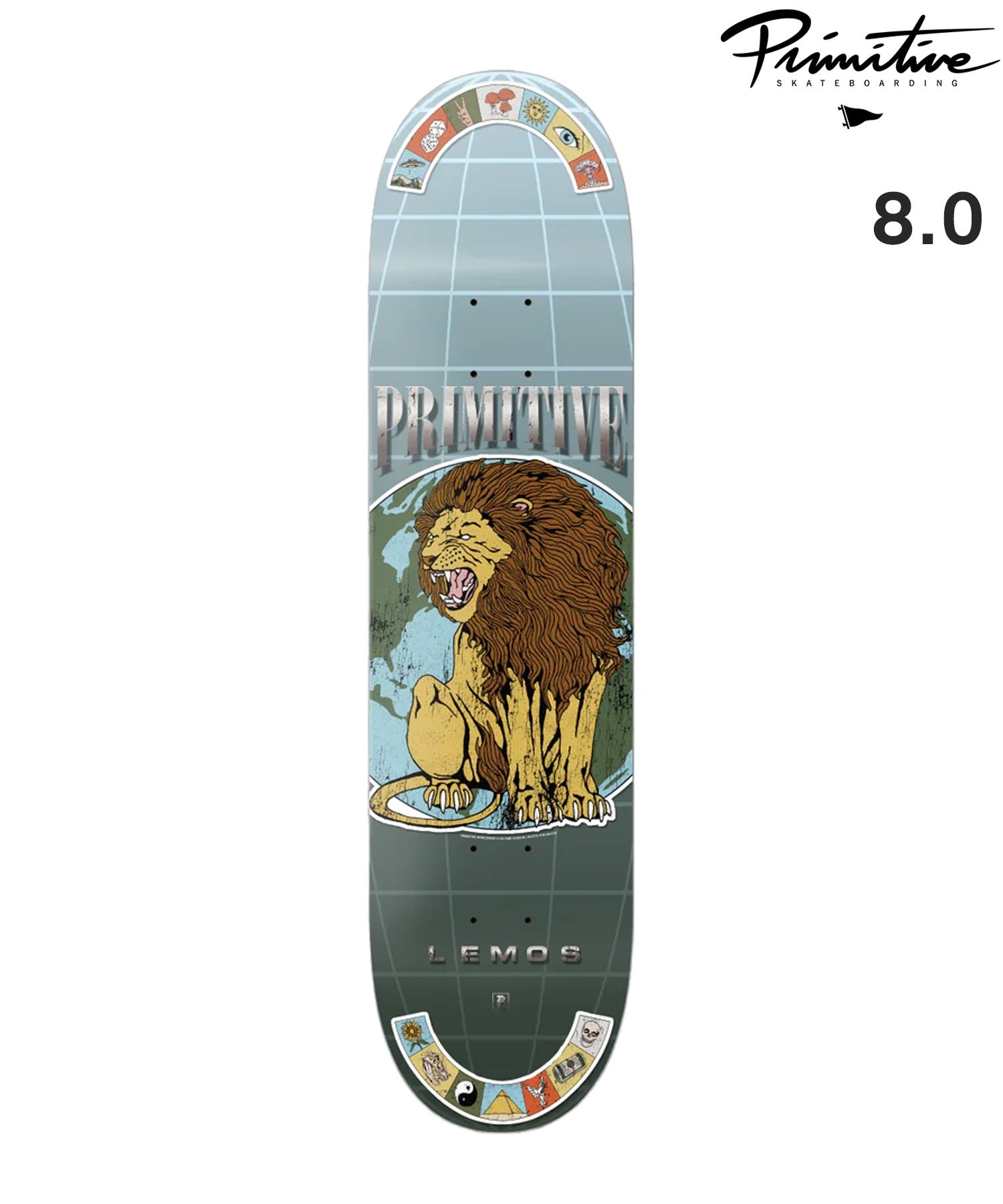 PRIMITIVE プリミティブ スケートボード デッキ 8.0inch LEMOS SIGNS ムラサキスポーツ(ONE-8inch)