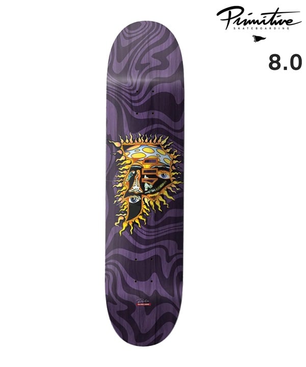 PRIMITIVE プリミティブ スケートボード デッキ DIRTY P SUN TEAM 8.0inch ムラサキスポーツ