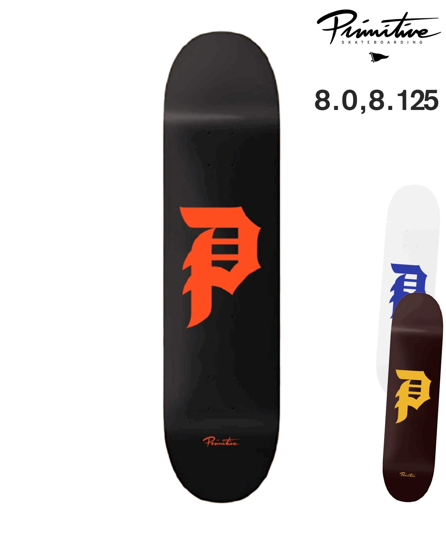 PRIMITIVE プリミティブ スケートボード デッキ 8.0,8.12inch DIRTY P CORE ムラサキスポーツ