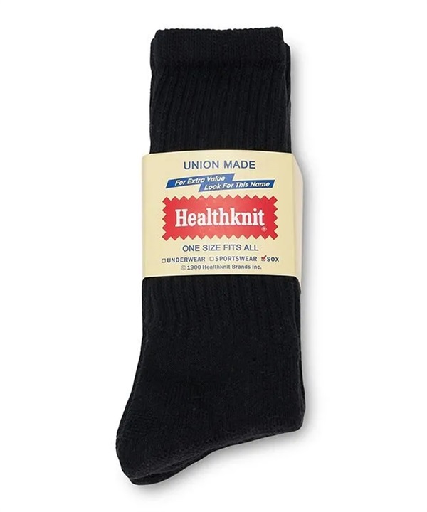 Healthknit ヘルスニット ソックス 靴下 3足組 シンカー ブラック 無地 3Pソックス 191-3727M
