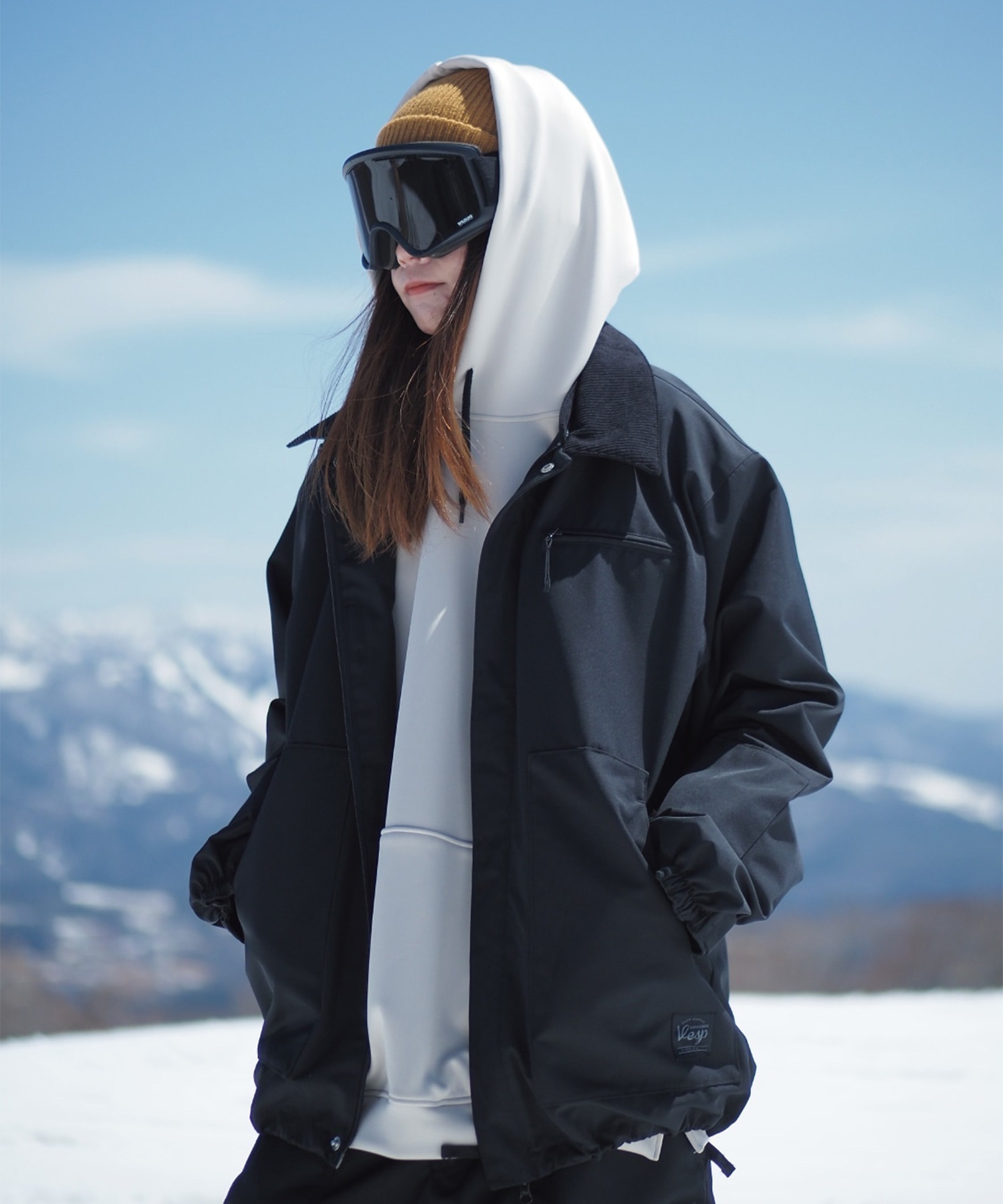 【2526】VESP べスプ スノーボード ウェア ジャケット ユニセックス VPMJ1065 ムラサキスポーツ 25-26モデル LL F6(BK-S)