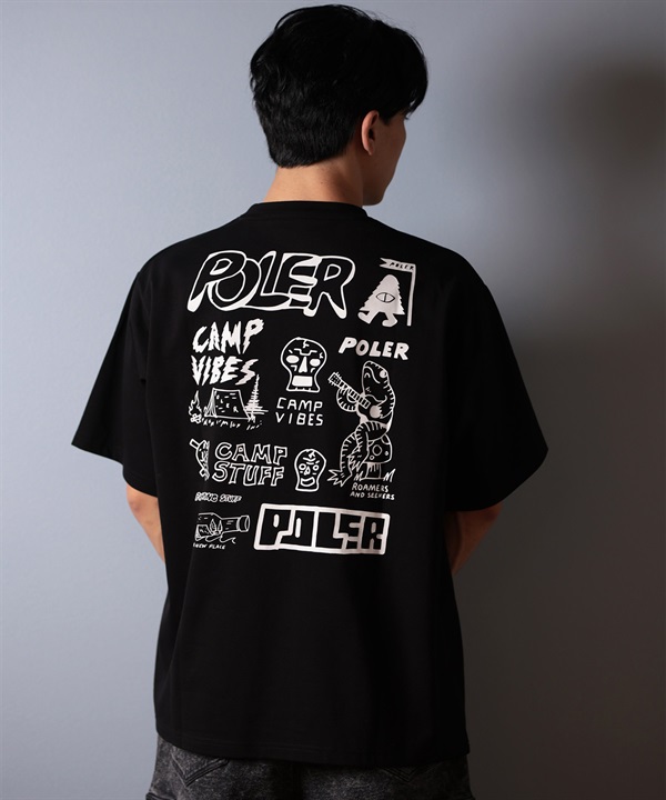 POLER ポーラー 半袖 Tシャツ メンズ ビッグシルエット 吸湿速乾 259MCV0017 ムラサキスポーツ限定