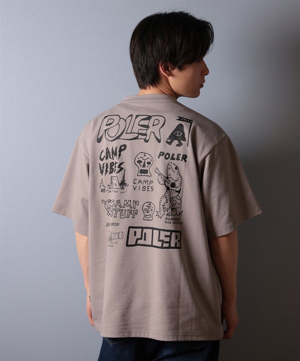 POLER ポーラー 半袖 Tシャツ メンズ ビッグシルエット 吸湿速乾 259MCV0017 ムラサキスポーツ限定