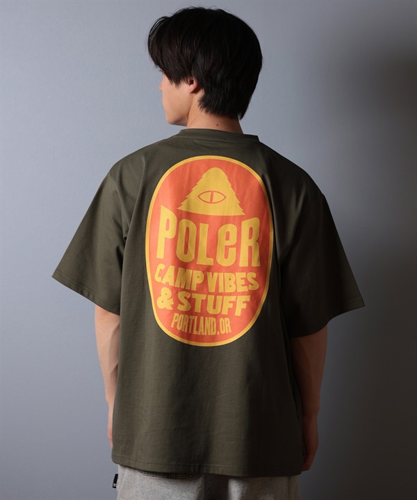 POLER ポーラー 半袖 Tシャツ メンズ バックプリント 吸湿速乾 259MCV0018 ムラサキスポーツ限定