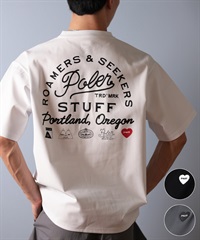POLER ポーラー 水着 ラッシュガード 半袖 Tシャツ メンズ バックプリント 水陸両用 UVカット 259MCV0020 ムラサキスポーツ限定